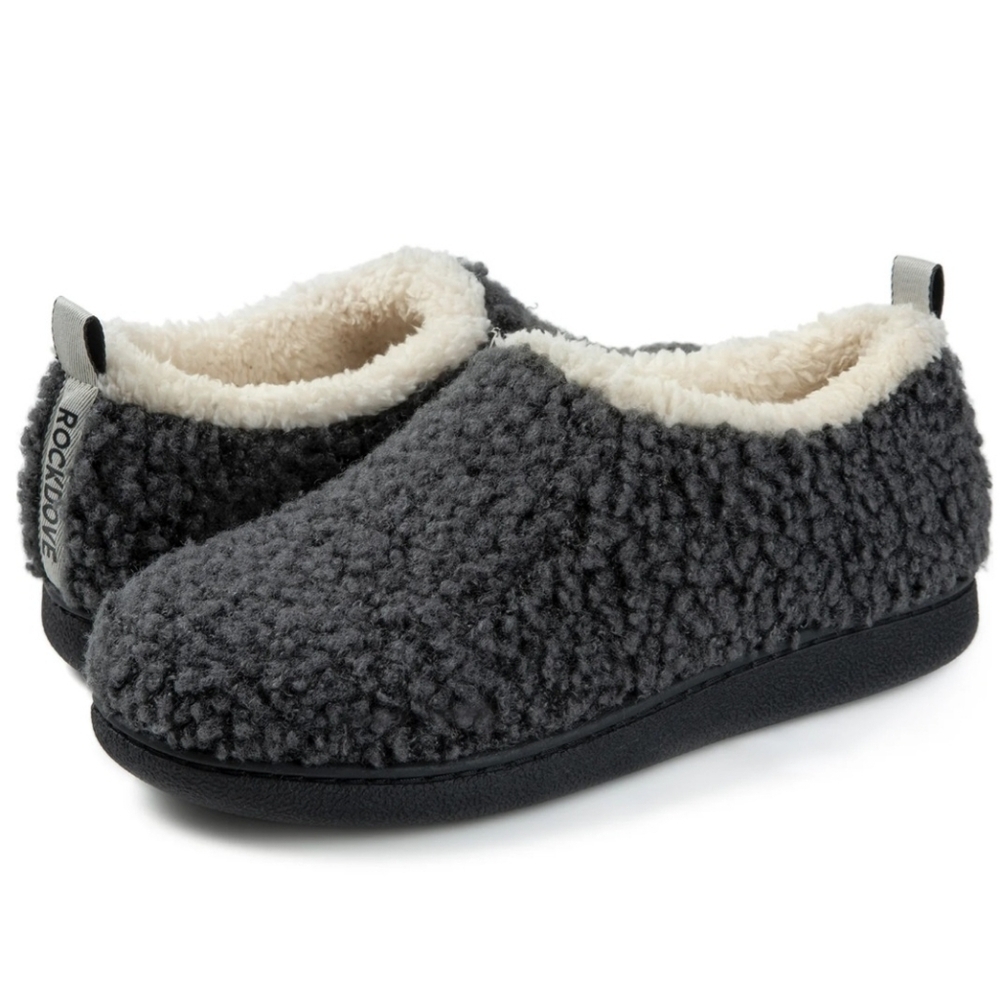 NEW Grey White slippers house shoes indoor outdoor comfortable machine wash - Picture 5 of 6